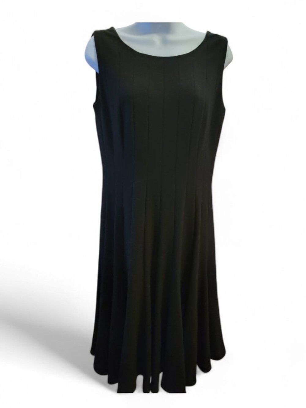 Calvin Klein Black Fit & Flare Midi Dress Size 10 Sleeveless Cocktail Wedding